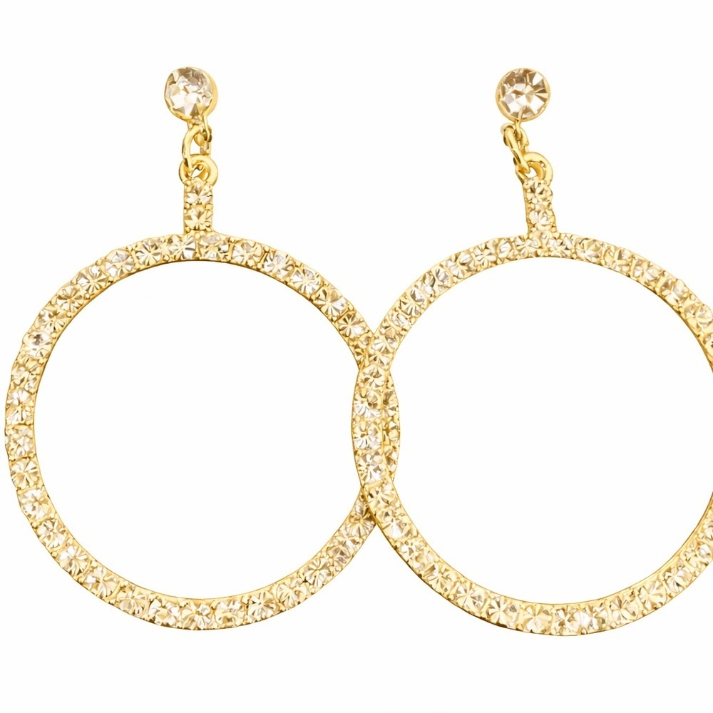 Tuckernuck Gold and Diamond Hoop Earrings NEW - Picture 3 of 4
